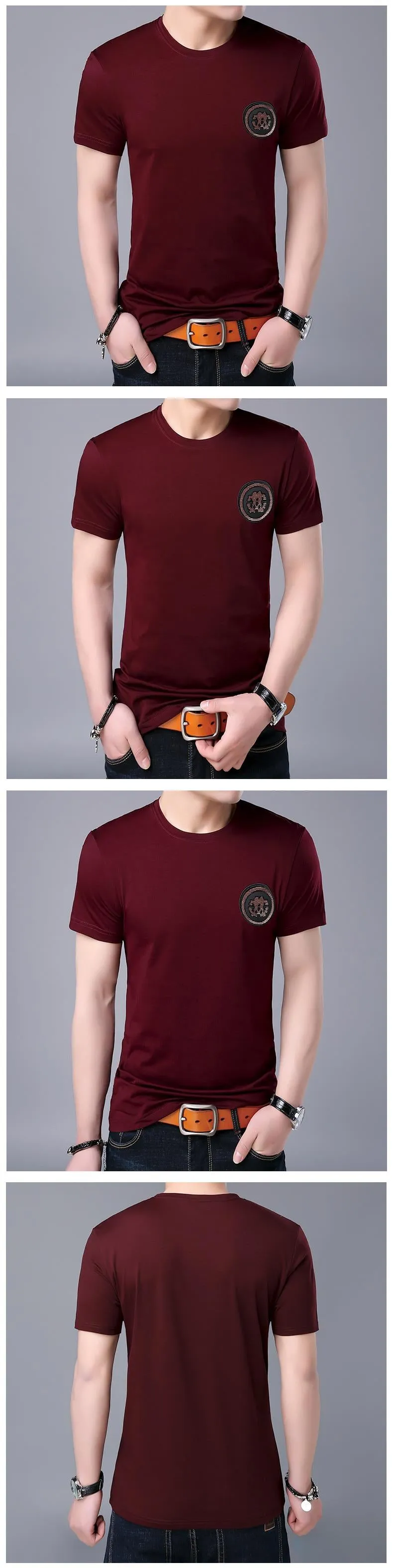 2019 New Fashion Brand T Shirt Men O Neck Summer Street Style Tops Trending Pattern Korean Short Sleeve T-Shirt Mens Clothing