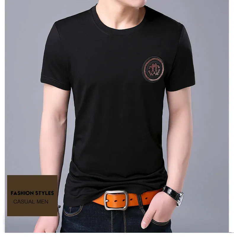2019 New Fashion Brand T Shirt Men O Neck Summer Street Style Tops Trending Pattern Korean Short Sleeve T-Shirt Mens Clothing