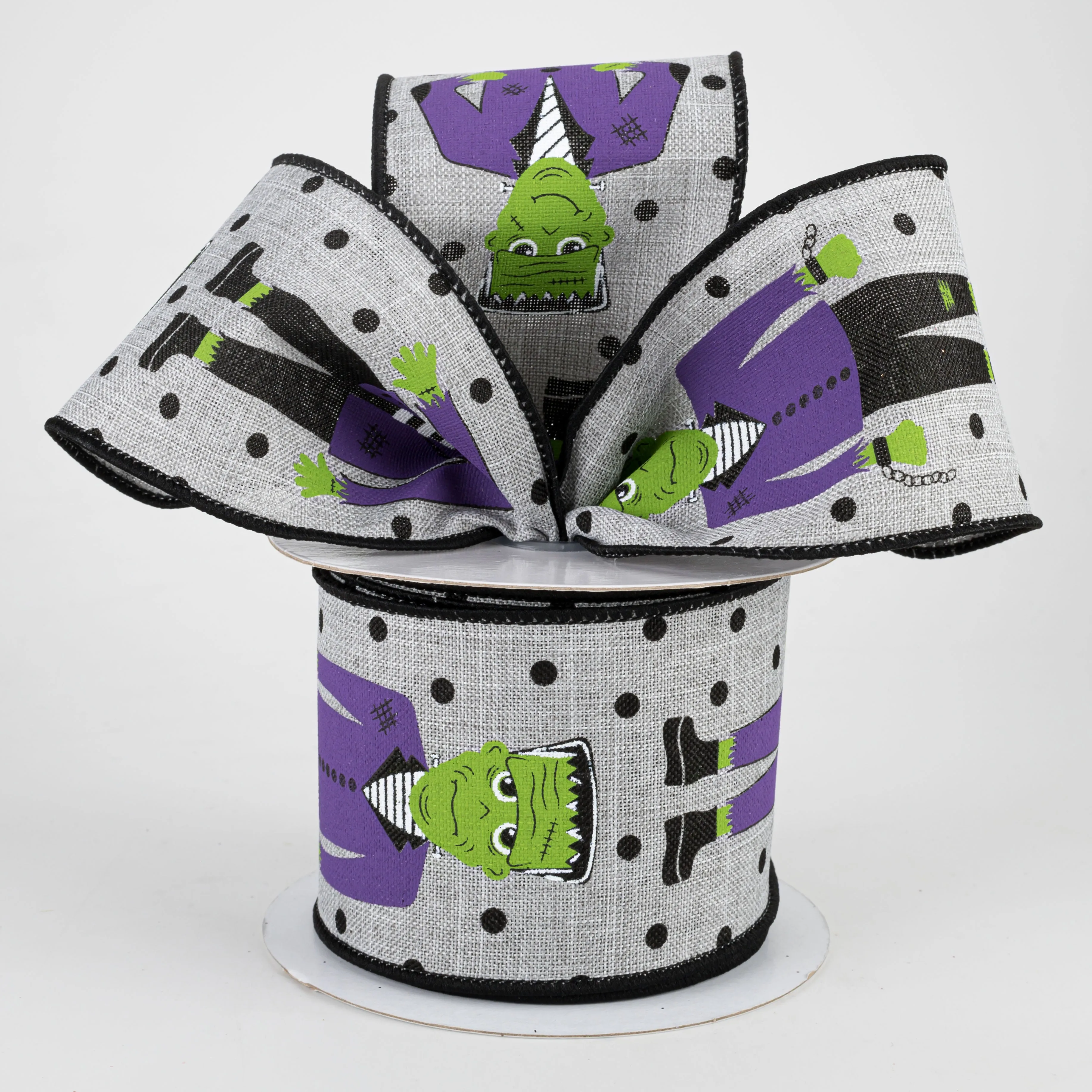 2.5" Frankenstein Ribbon: Light Grey (10 Yards)