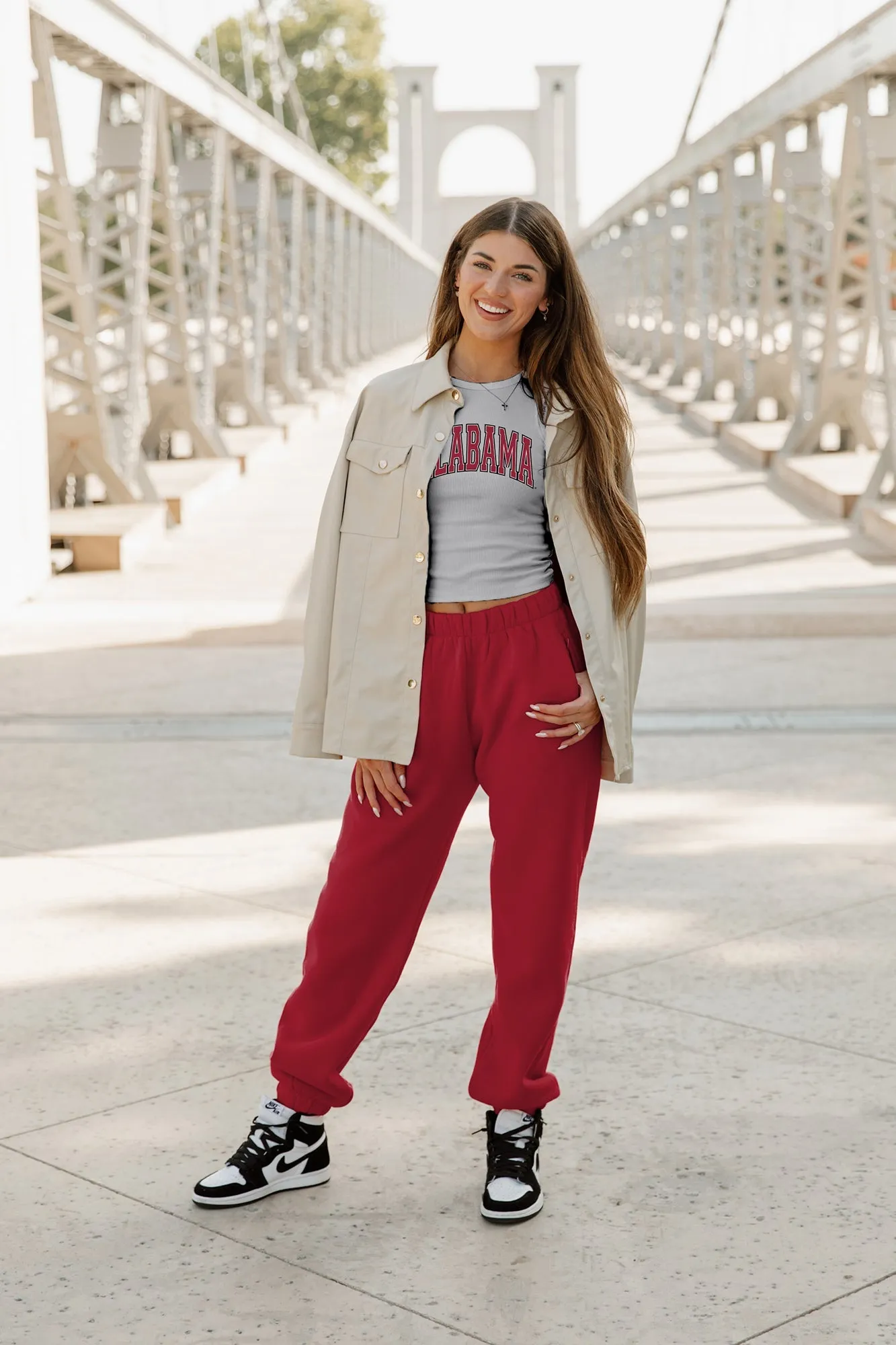 ALABAMA CRIMSON TIDE WELL PLAYED ESSENTIAL RIBBED CROP TANK BY MADI PREWETT TROUTT