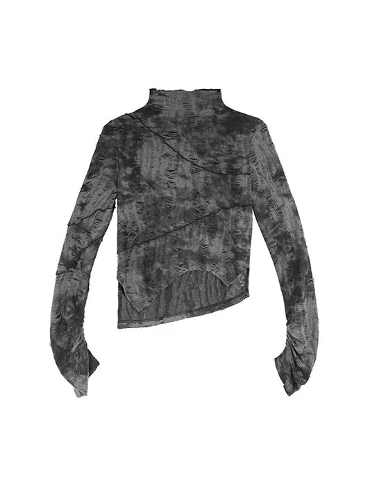 Asymmetrical Tops Print Retro Short