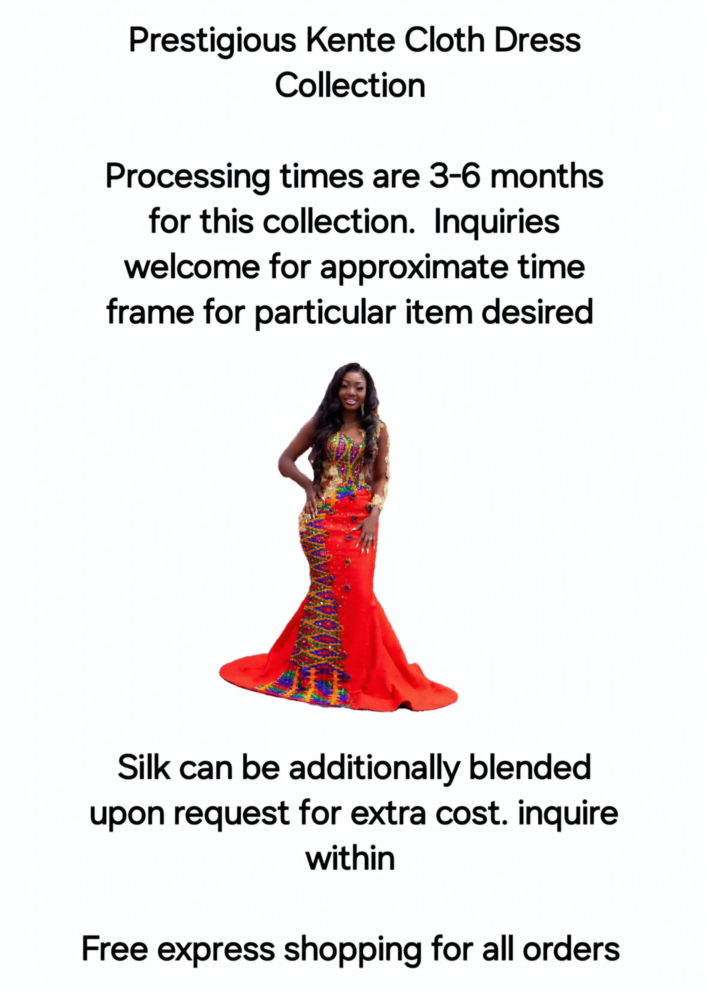 Authentic Weaved Kente Wedding/ Event ADress D437