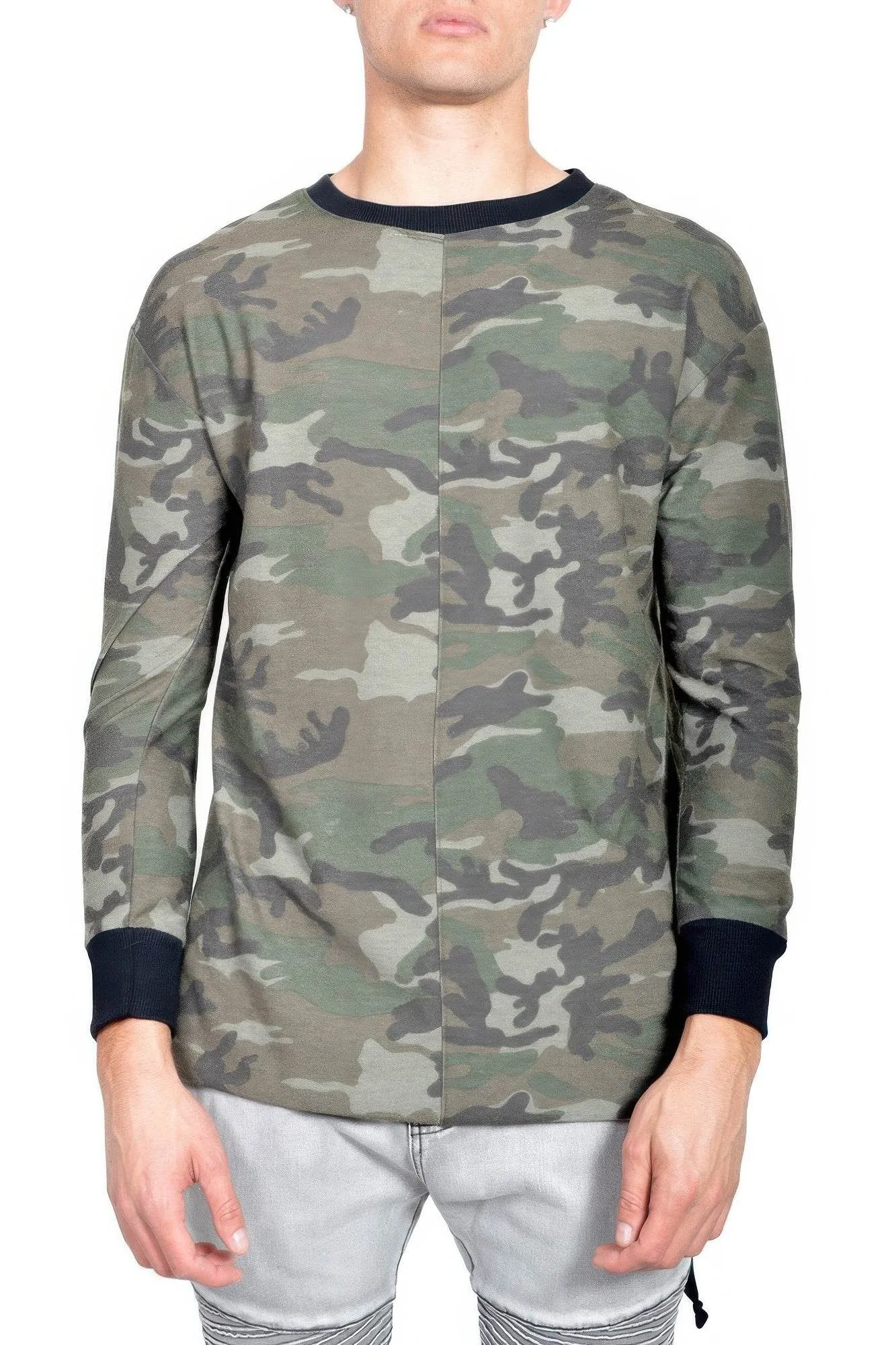 Casual Long Sleeve Camo T-Shirt Tops