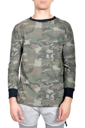 Casual Long Sleeve Camo T-Shirt Tops