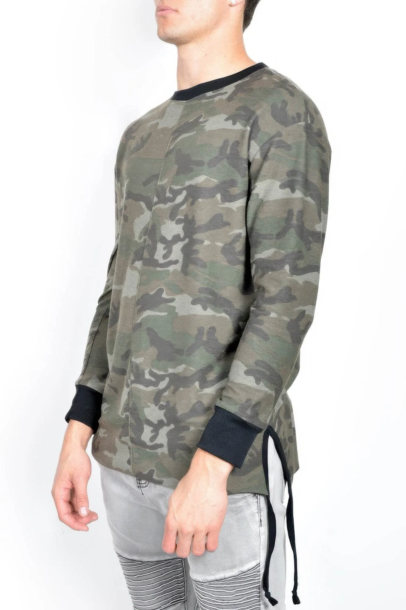Casual Long Sleeve Camo T-Shirt Tops