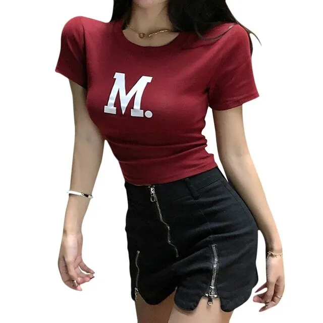 Cotton T Shirt Letter M