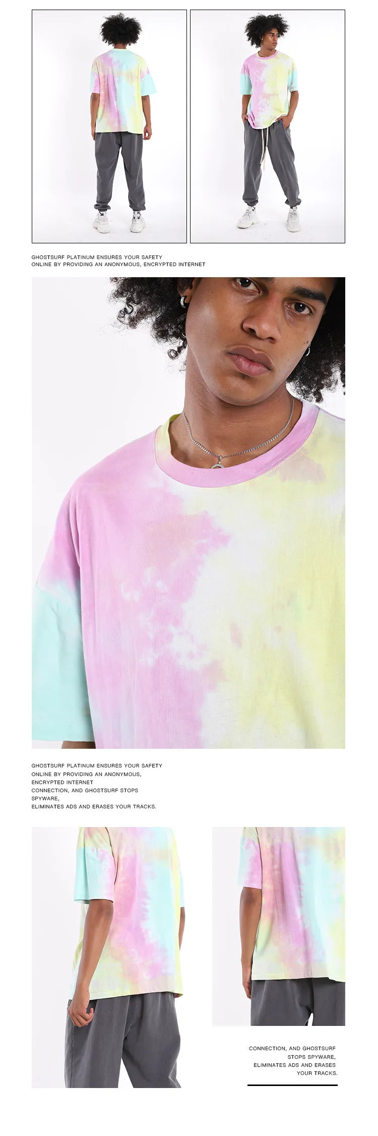 Dye Print Short Sleeve Oversized T-Shirt