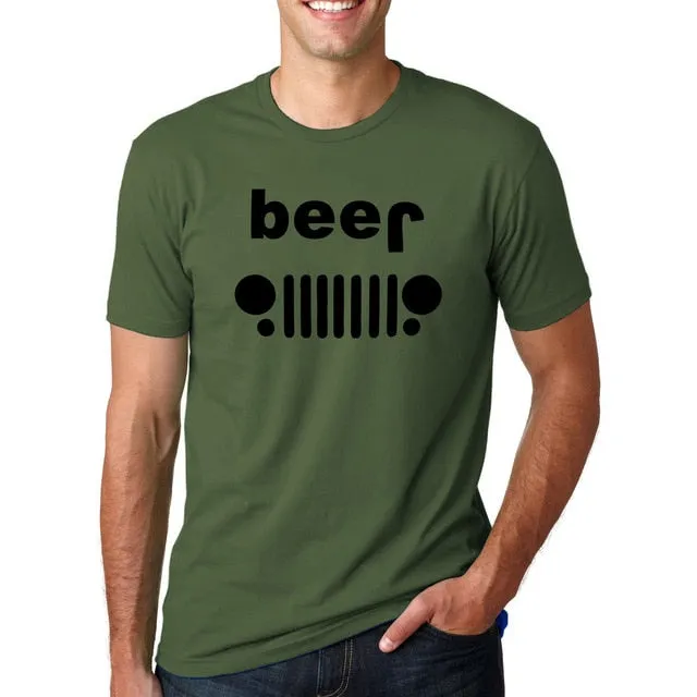 Funny Drinking Beer Off Roading Printed T-Shirt Men's fashion Short Sleeve O-Neck TShirt 2019 Summer Streetwear Hip Hop Tops Tee