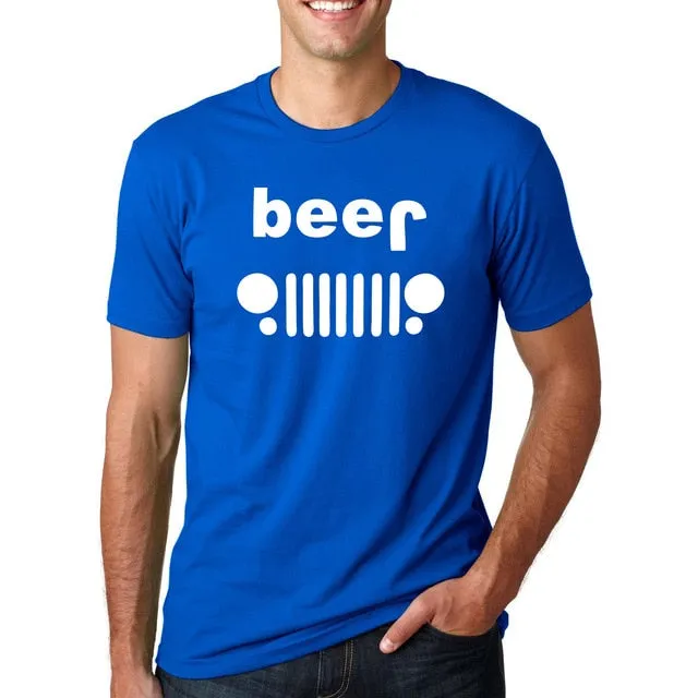 Funny Drinking Beer Off Roading Printed T-Shirt Men's fashion Short Sleeve O-Neck TShirt 2019 Summer Streetwear Hip Hop Tops Tee