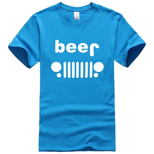 Funny Drinking Beer Off Roading Printed T-Shirt Men's fashion Short Sleeve O-Neck TShirt 2019 Summer Streetwear Hip Hop Tops Tee