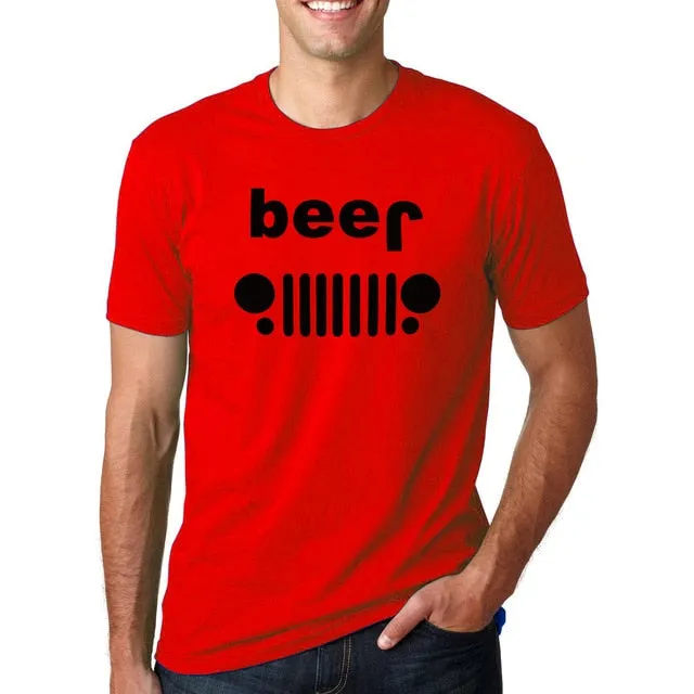 Funny Drinking Beer Off Roading Printed T-Shirt Men's fashion Short Sleeve O-Neck TShirt 2019 Summer Streetwear Hip Hop Tops Tee