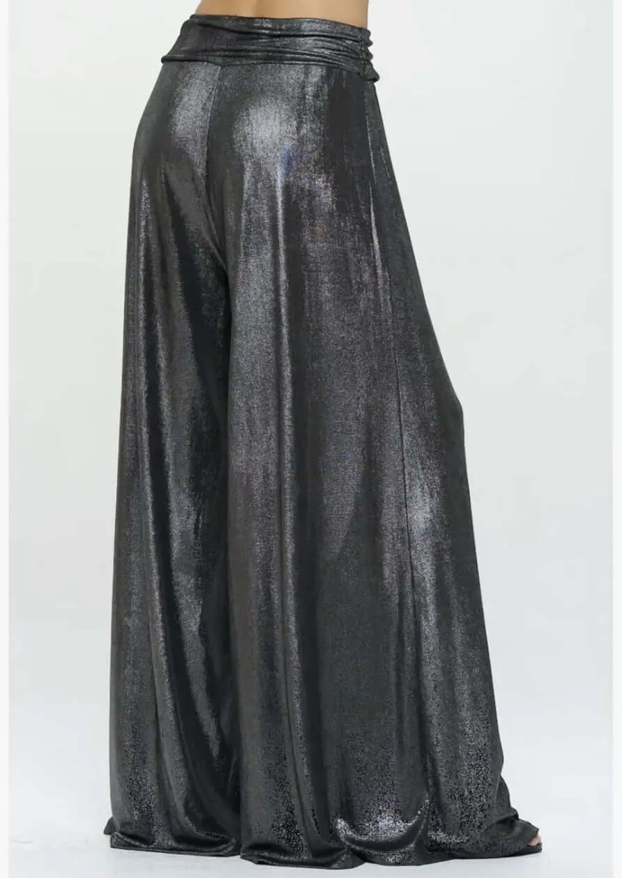 Gunmetal Metallic Palazzo Pants CLEARANCE FINAL SALE