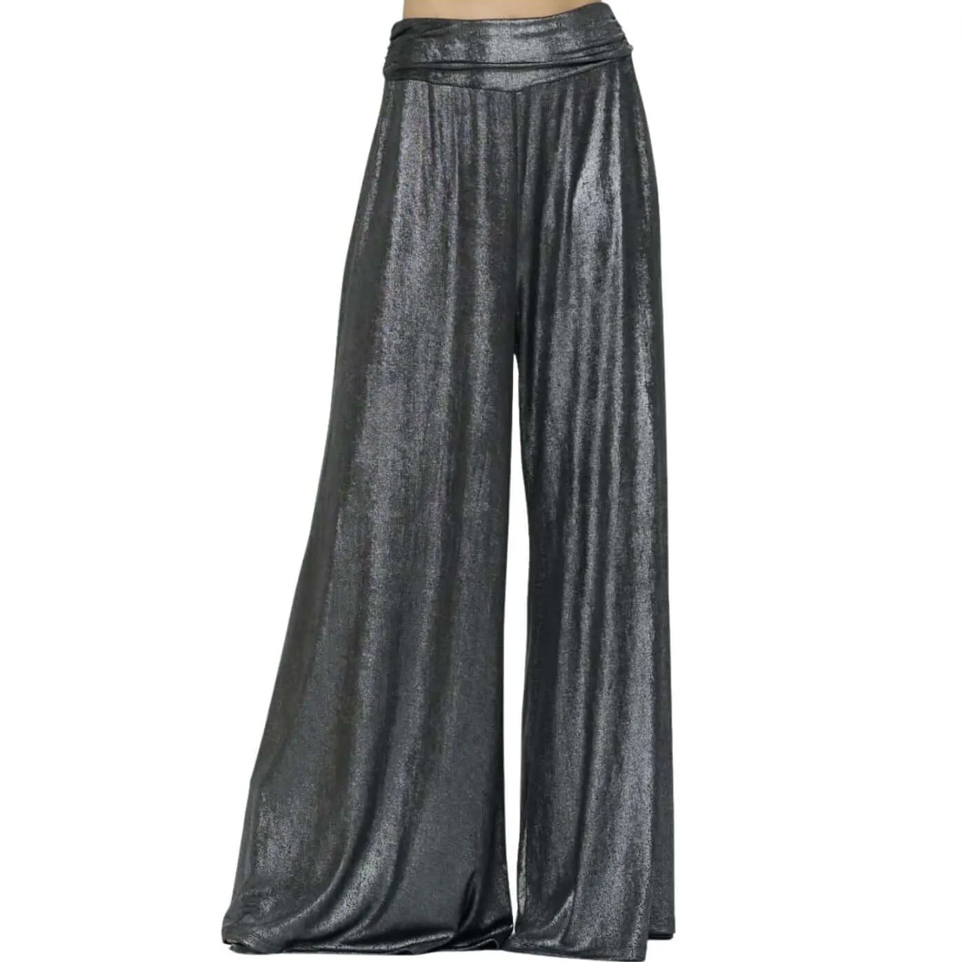 Gunmetal Metallic Palazzo Pants CLEARANCE FINAL SALE