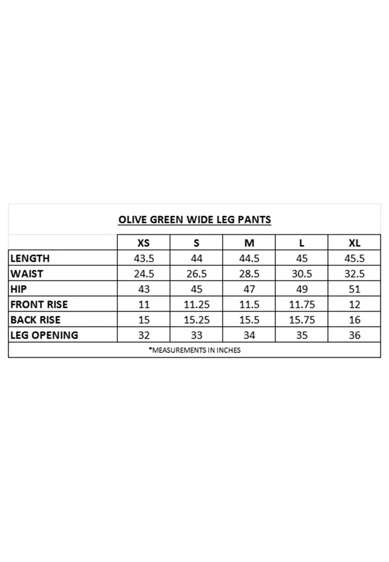 Olive Green Wide Leg Pants