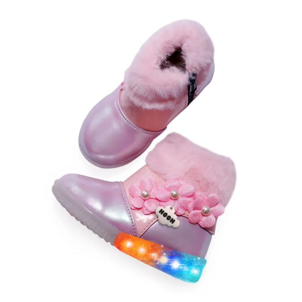 Pink Colored Kid’s Unisex LED Long Shoes