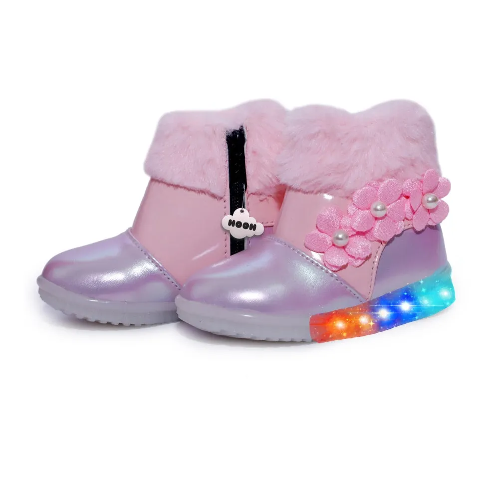 Pink Colored Kid’s Unisex LED Long Shoes