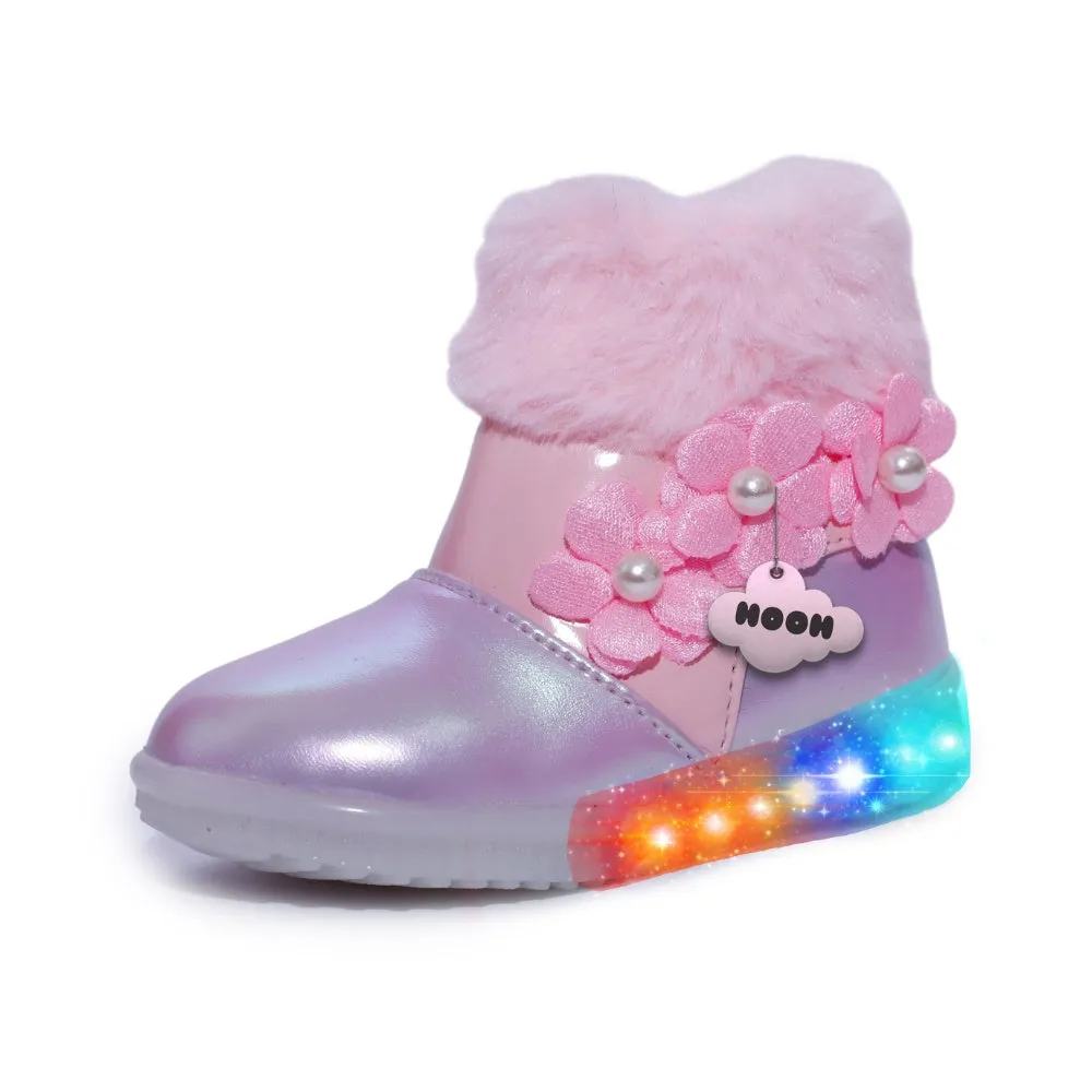 Pink Colored Kid’s Unisex LED Long Shoes