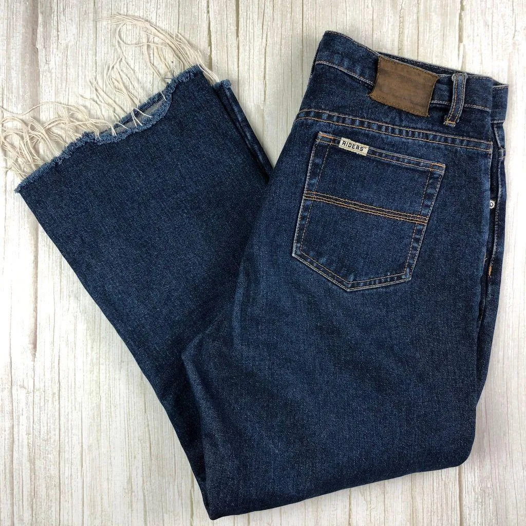 Riders 90's Era Ladies Exposed Button Cropped Bootleg Jeans -Size 12