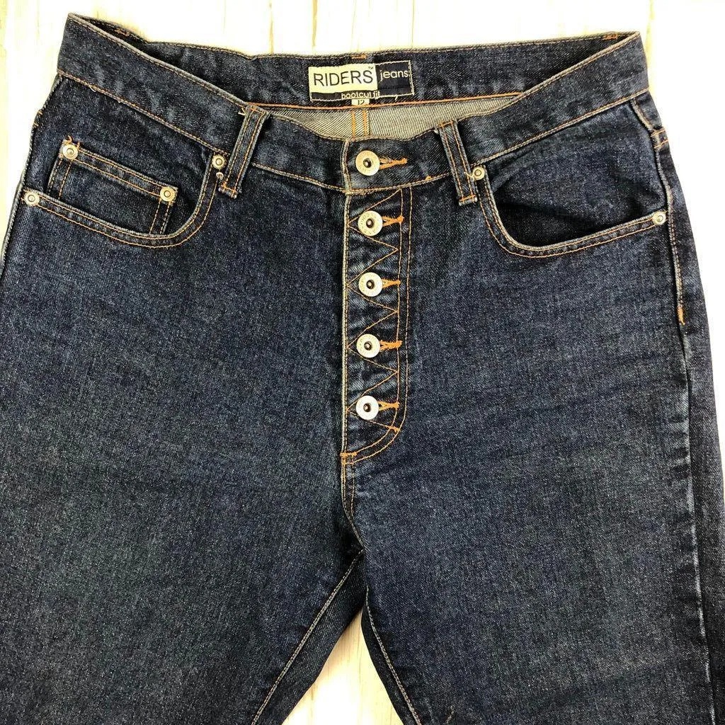 Riders 90's Era Ladies Exposed Button Cropped Bootleg Jeans -Size 12
