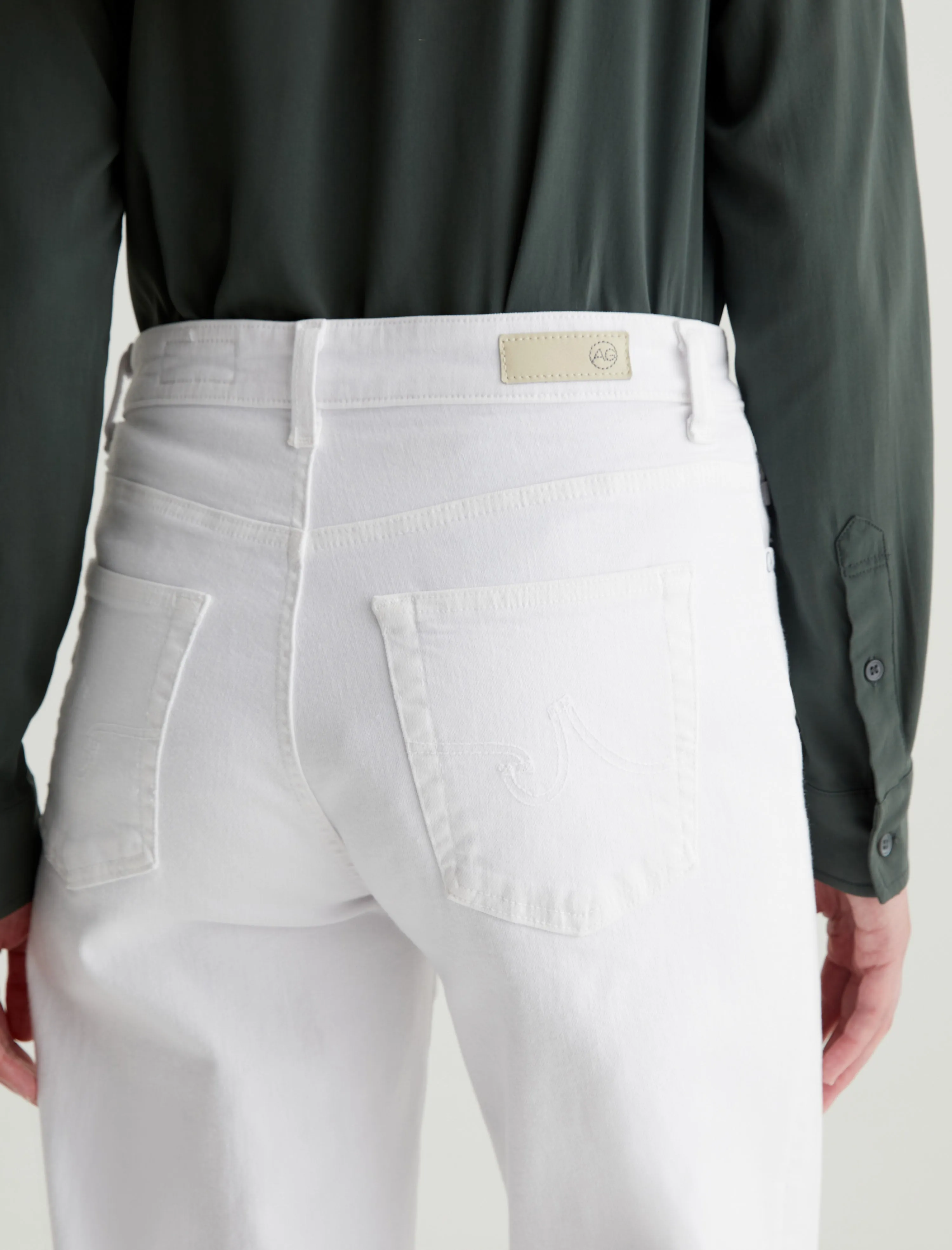Saige Wide Leg Crop - White