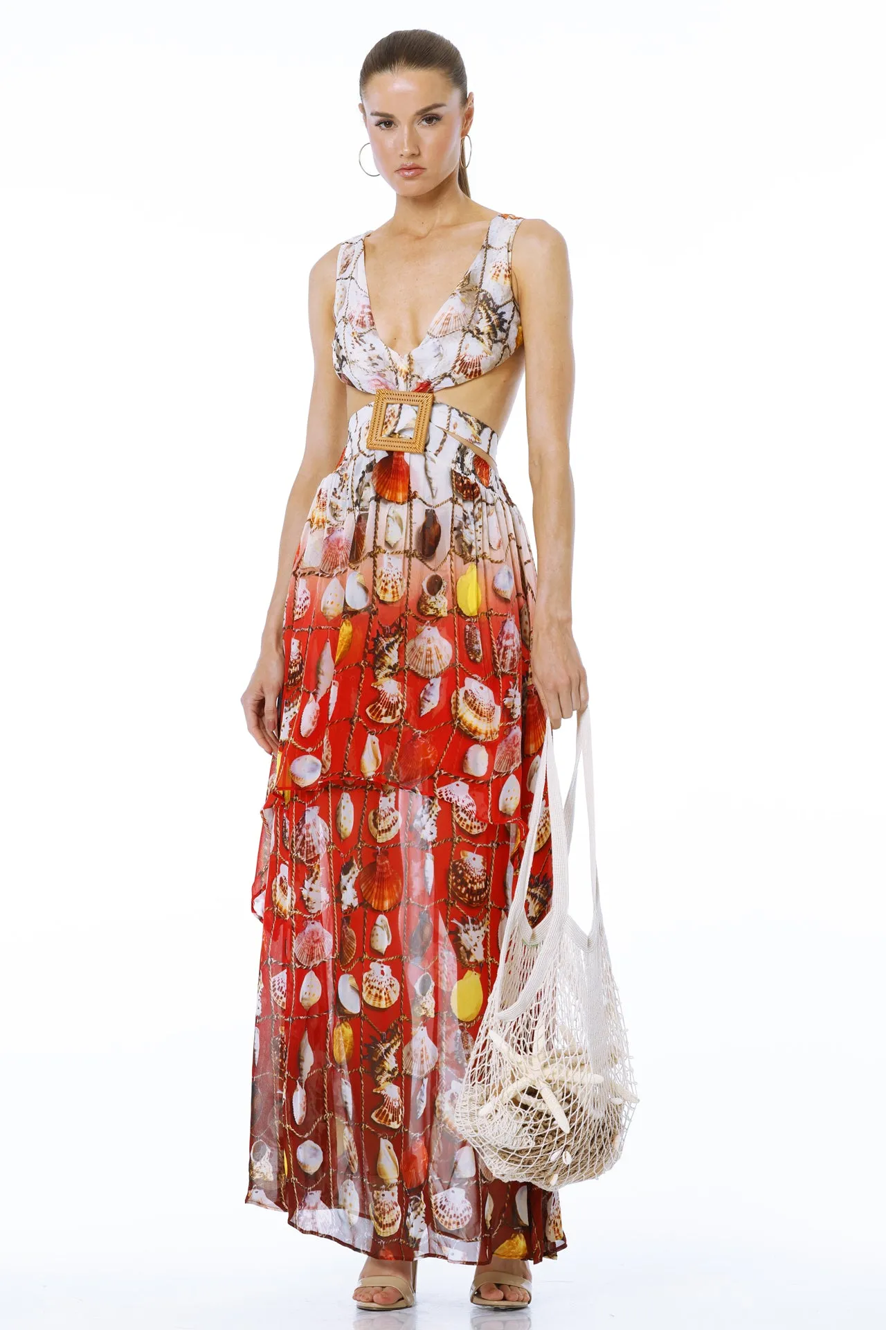 Stylish Red Summer Maxi Dress