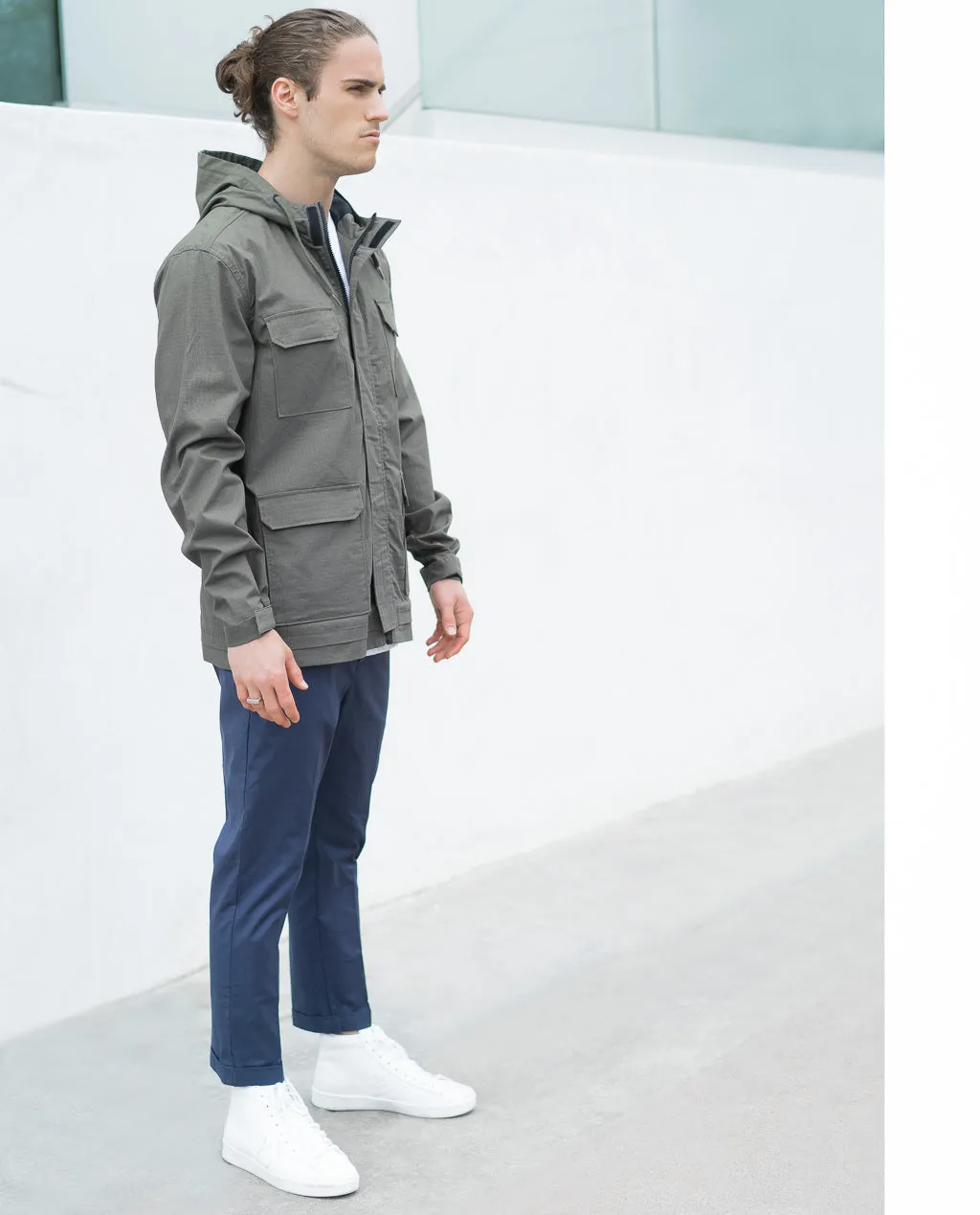 Tavik Four Pocket Hooded Light Jacket Olive