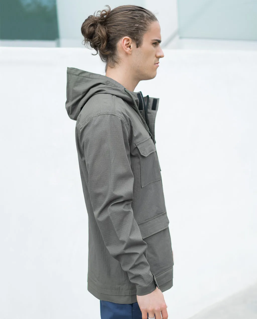 Tavik Four Pocket Hooded Light Jacket Olive