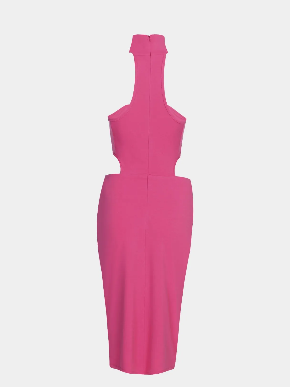 Wholesale Rose Halter Tube Top Sleeveless Zip Back Bodycon Hem Dresses