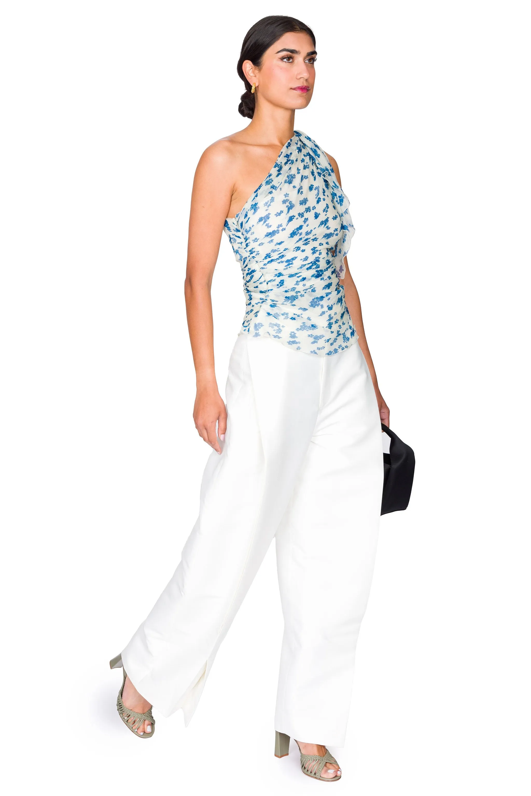 Wide Leg Pleat Detail Trouser