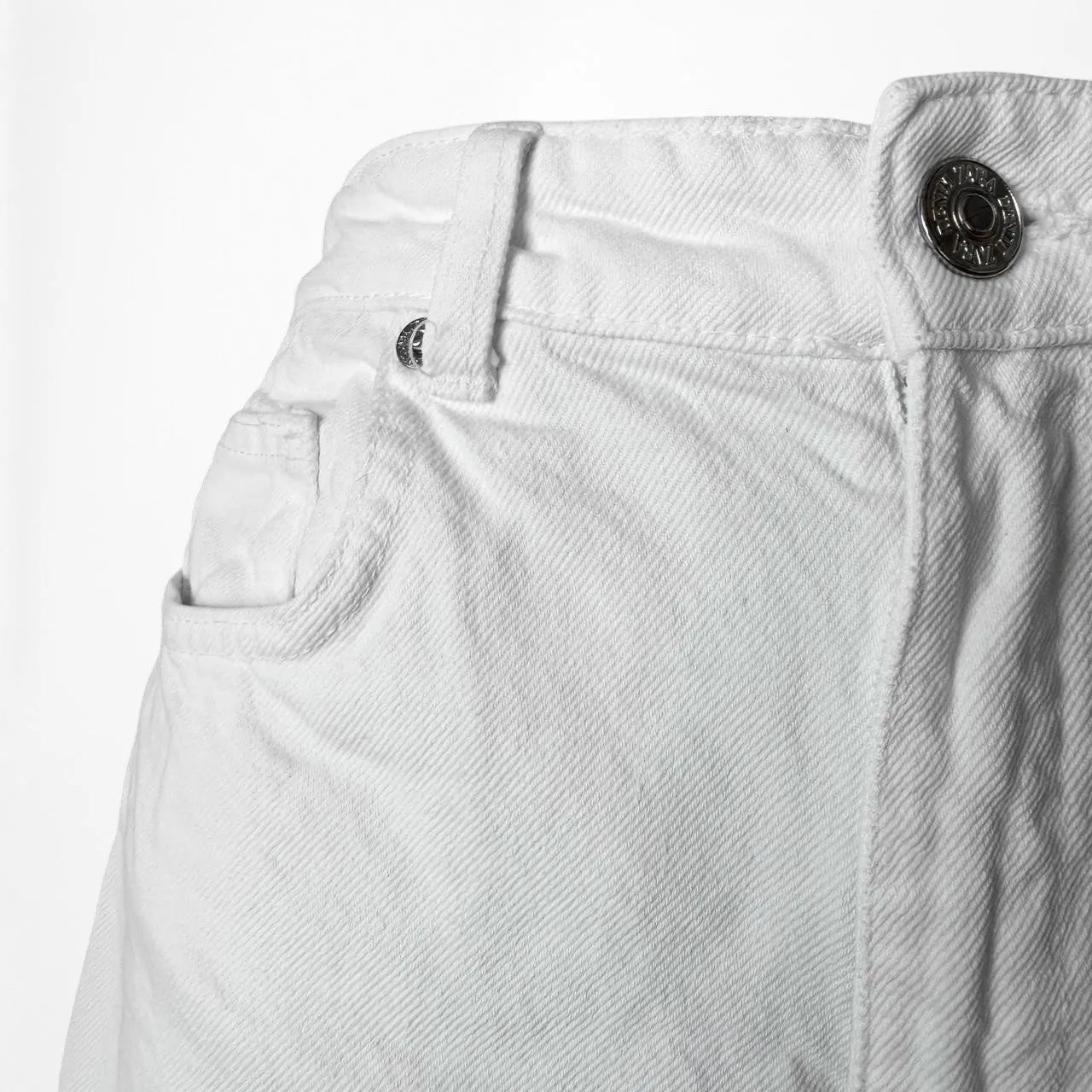 Zara White High Waisted Distressed Destroyed Hem Wide Leg Denim Jeans Size XS/S